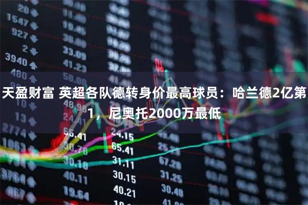天盈财富 英超各队德转身价最高球员：哈兰德2亿第1，尼奥托2000万最低